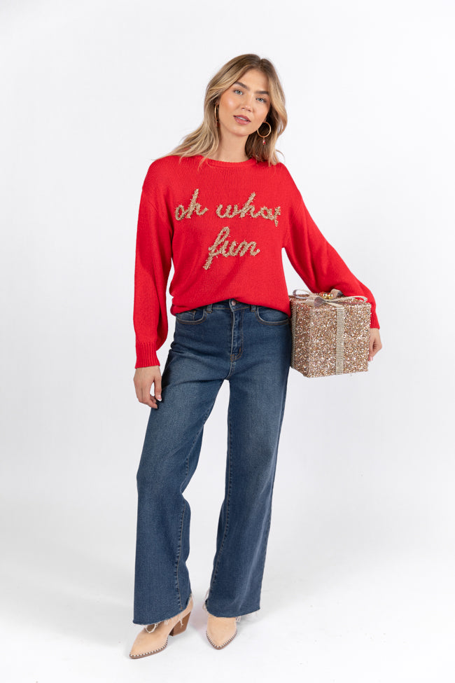 Oh What Fun Red Sweater FINAL SALE Clearance Deals