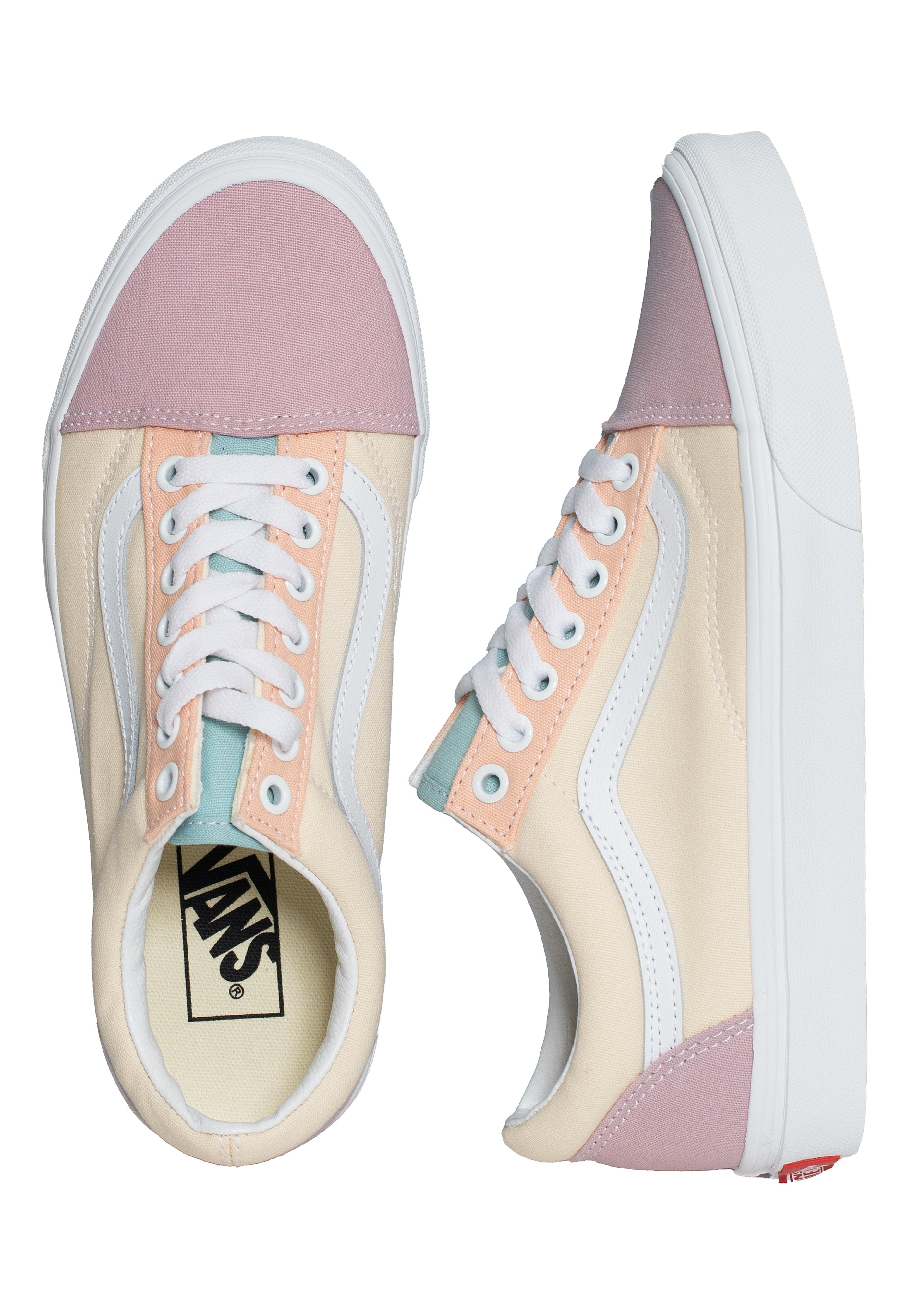 Vans - Old Skool Pastel Block Multi/True White - Girl Shoes Brand New Unisex Cheap Online