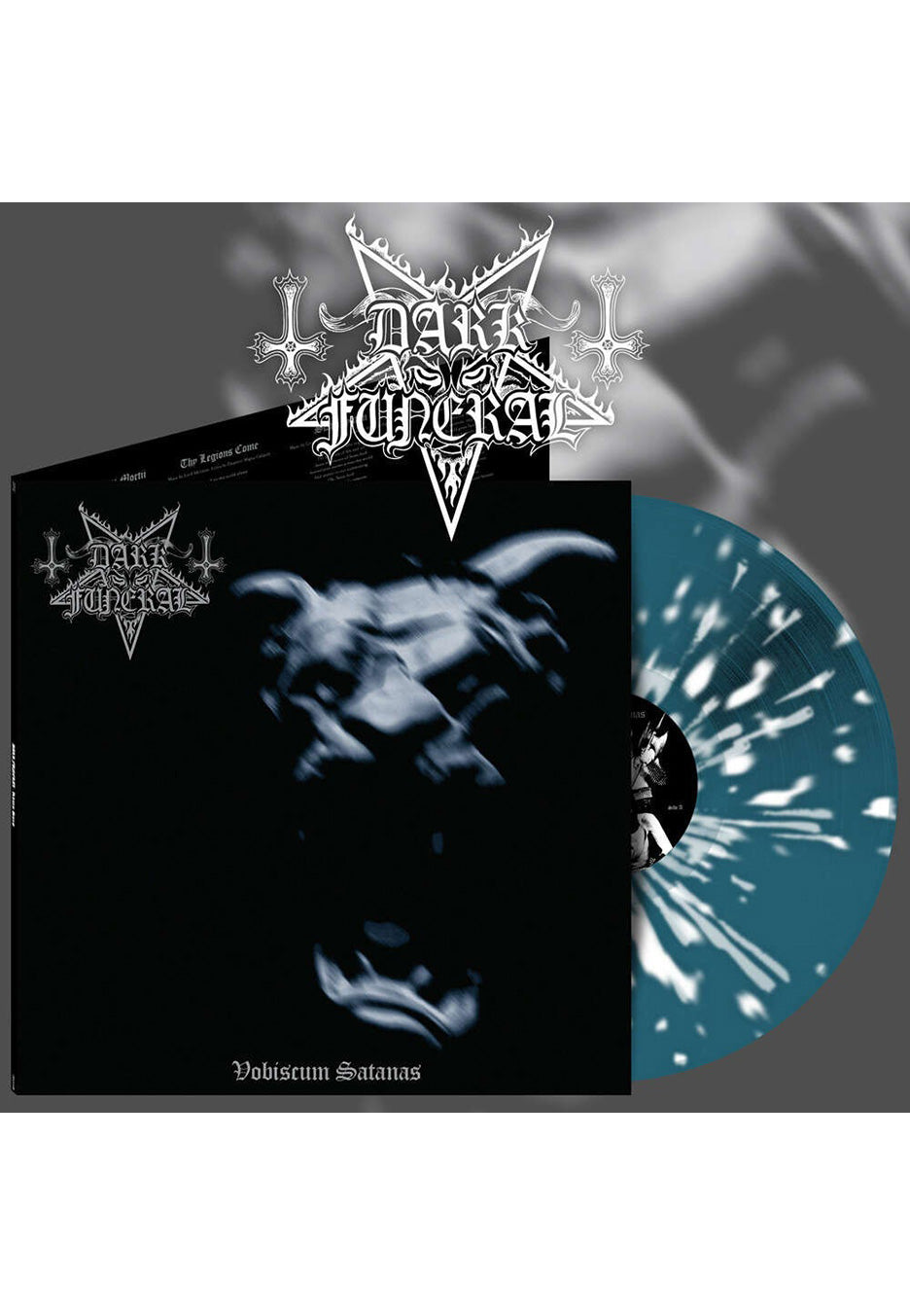 Dark Funeral - Vobiscum Satanas Blue/White - Splattered Vinyl Outlet Amazing Pice