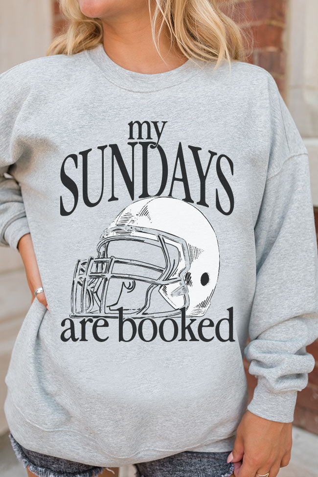 My Sundays Are Booked Neutral Light Grey Oversized Graphic Sweatshirt Outlet Store Cheap Online