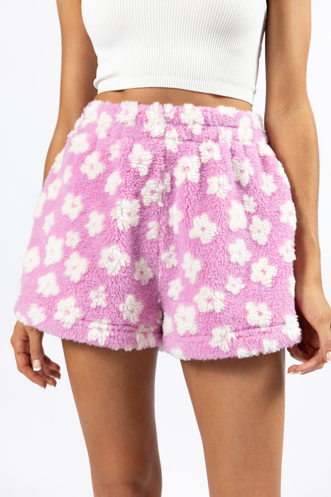 Front Runner Purple Floral Sherpa Pull On Shorts SALE Amazon Footaction