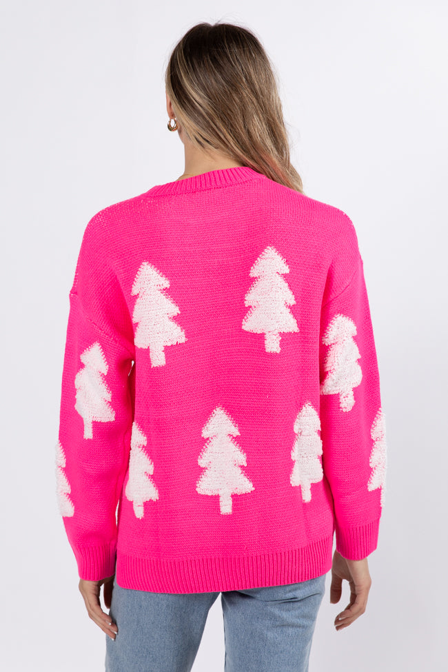 Under The Mistletoe Pink And Cream Christmas Tree Sweater FINAL SALE Official Site Cheap Online