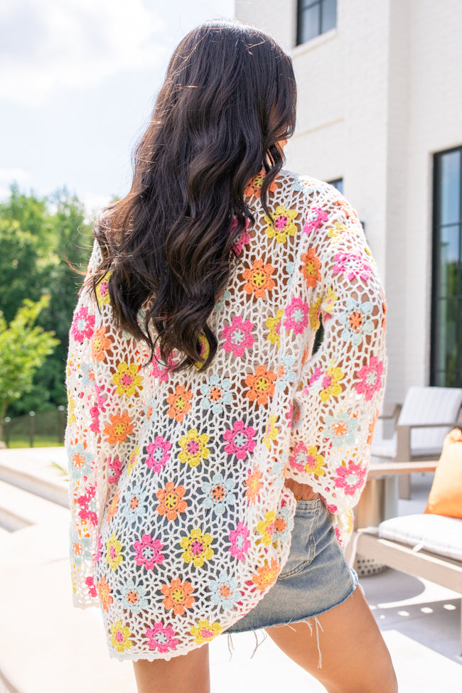 Spot On Multi Floral Crochet Sweater Amazon For Sale