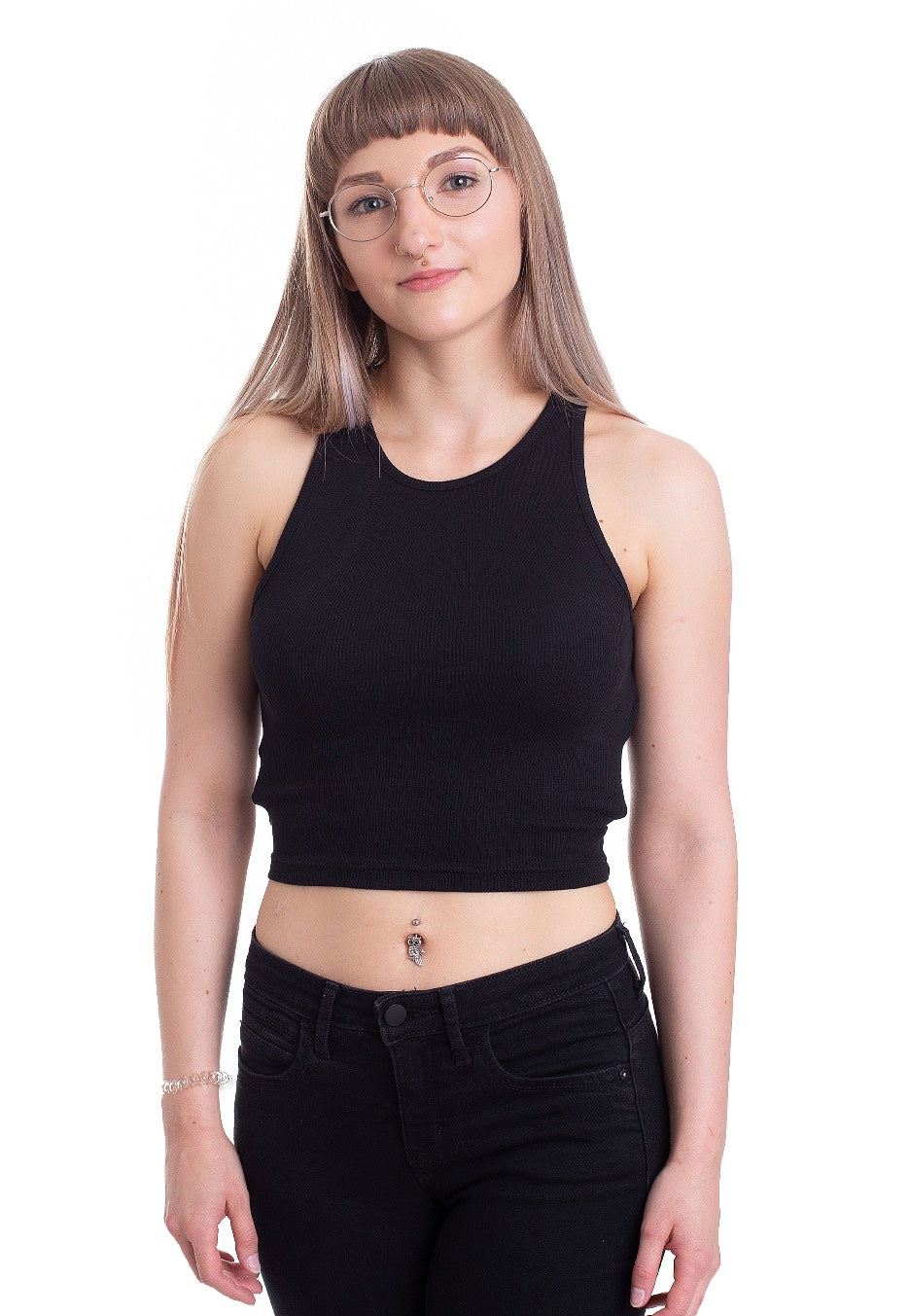 Urban Classics - Cropped Rib Black - Top Free Shipping Online