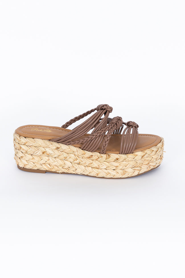 Katherine Brown Leather Braided Platform Sandals FINAL SALE 100% Authentic