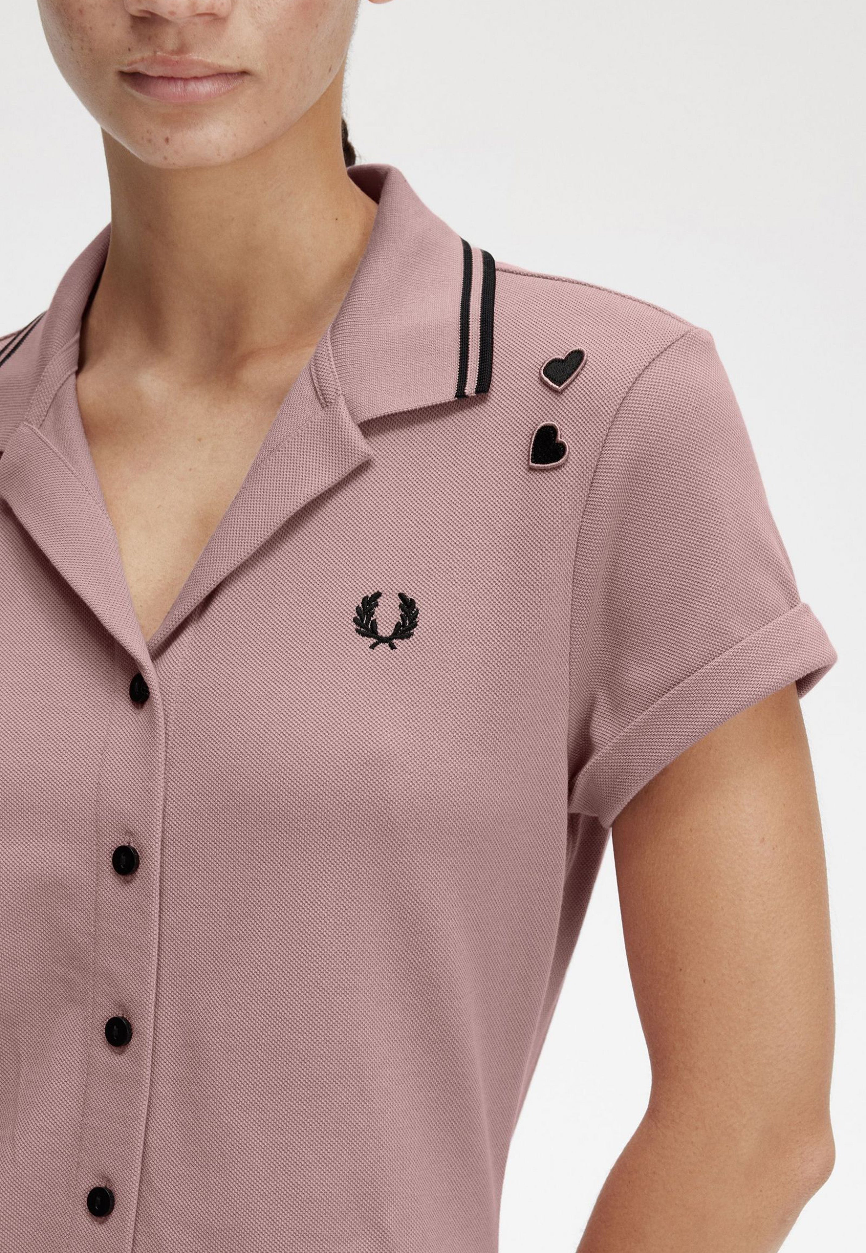 Fred Perry x Amy Winehouse - Button Thru Pique Shirt Dusty Rose Pink - Dress Pay With Paypal Cheap Pice