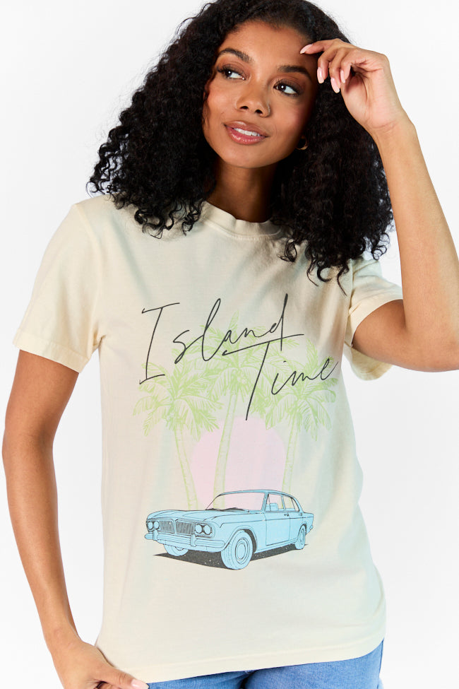 Island Time Ivory Comfort Color Graphic Tee Buy Cheap Clearance Store