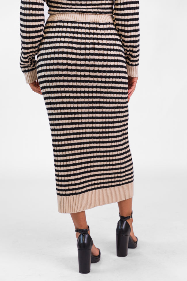 Believe In Me Cream and Black Striped Knit Skirt FINAL SALE Low Pice Fee Shipping Sale Online