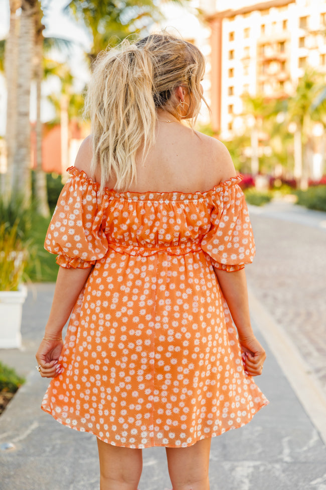 Golden Hour Gulf Orange Floral Dress Discount Newest