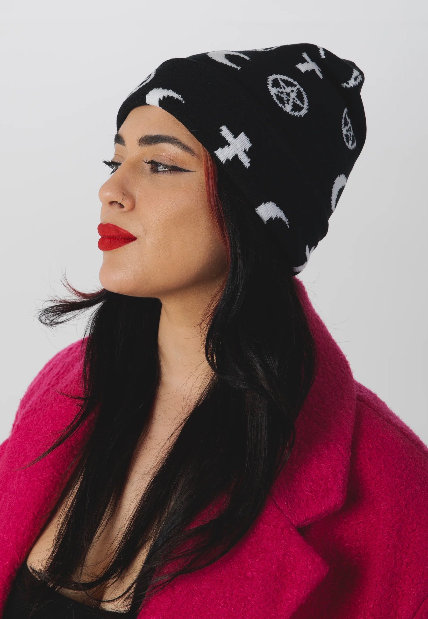 Pamela Mann - Stars & Moon Repeat Black - Beanie New Arrival For Sale