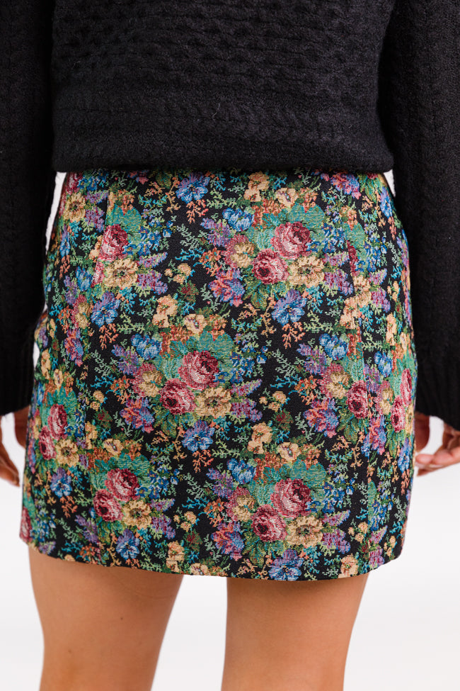 Big News Black Floral Brocade Skirt FINAL SALE Sale Footlocker Pictures