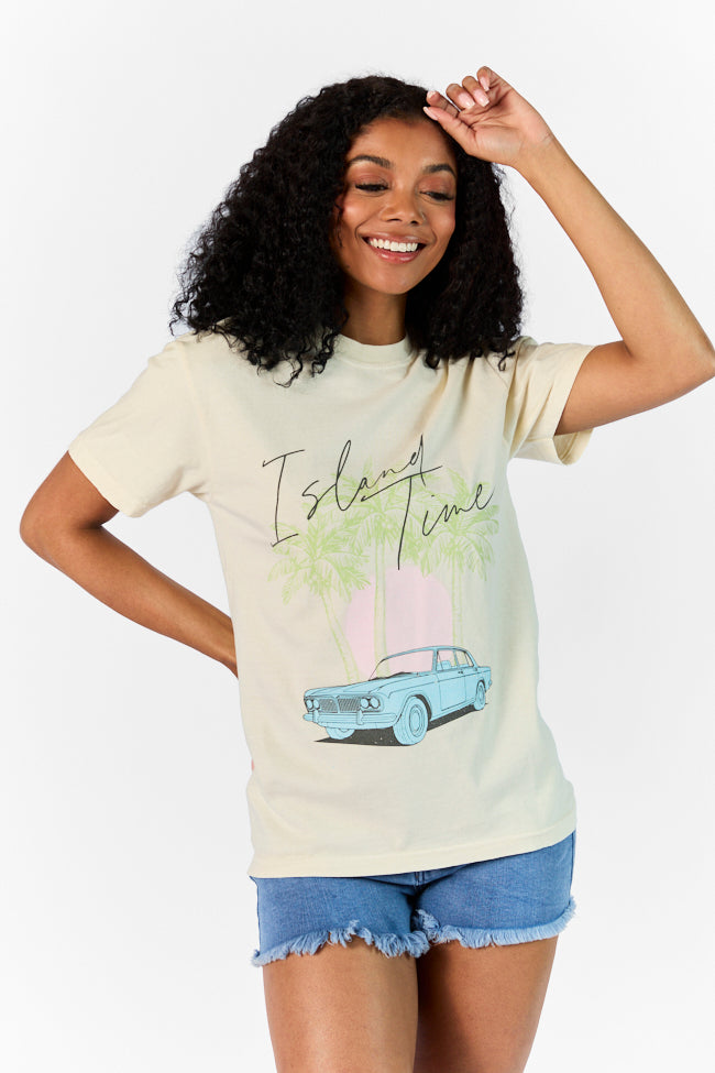 Island Time Ivory Comfort Color Graphic Tee Buy Cheap Clearance Store