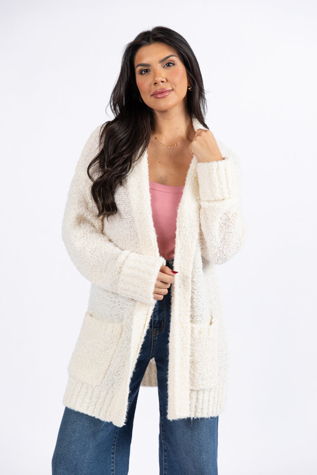 All Time Fav Cream Fuzzy Cardigan SALE Free Shipping Eastbay