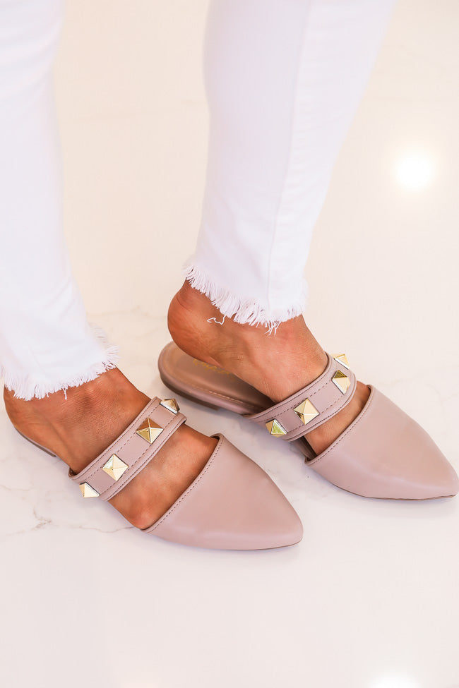 Jeanie Taupe Stud Detail Mules FINAL SALE Grey Outlet Store Online