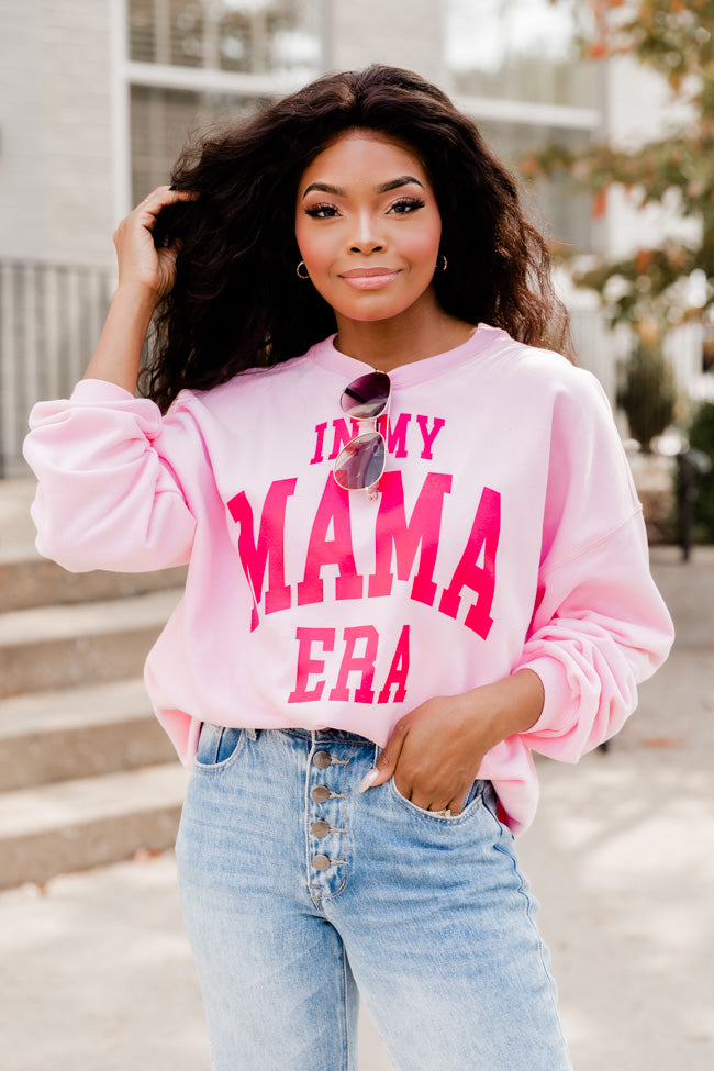 In My Mama Era Light Pink Oversized Graphic Sweatshirt High Quality For Sale