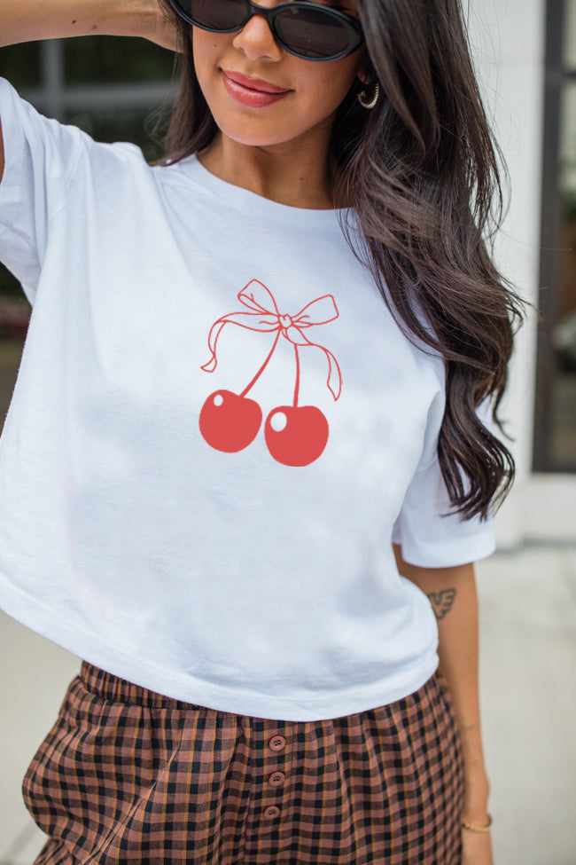 Cherry White Boxy Graphic Tee Nicekicks Cheap Pice