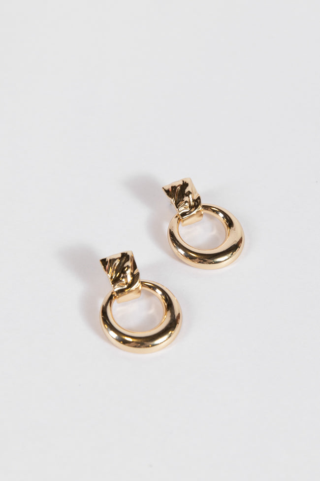 Post Circle Gold Hoop Earrings Discount Purchase