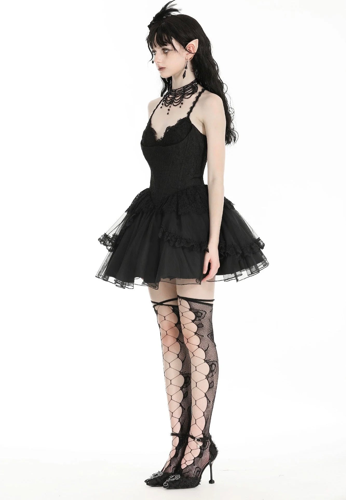 Dark In Love - Gothic Black Swan Tulle Lace Trim Black - Dress Cheap Sale 100% Original