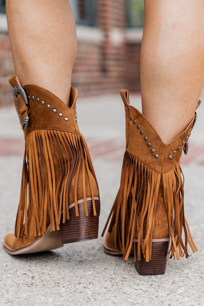 Jayde Camel Fringe Booties FINAL SALE Discount Explore