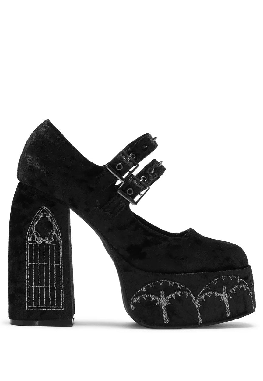 Koi Footwear - Lady Menace Grunge Crushed Velvet - Heels Best Deals