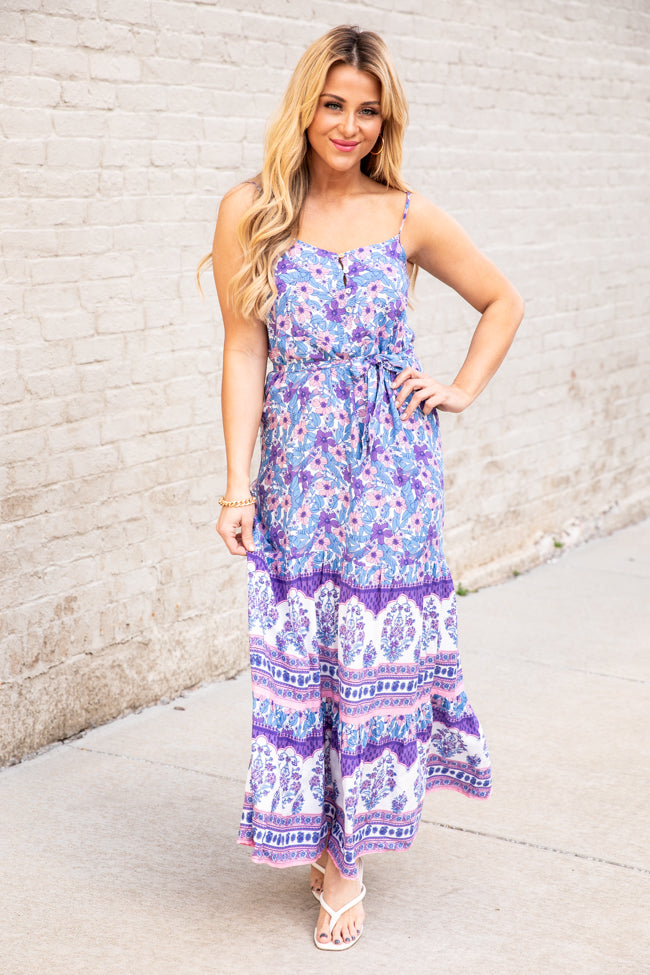 Gentle Breeze Purple Printed Maxi Dress FINAL SALE Cheap Sale Perfect