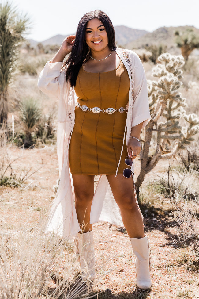 Hey Good Lookin' Camel Mini Dress FINAL SALE