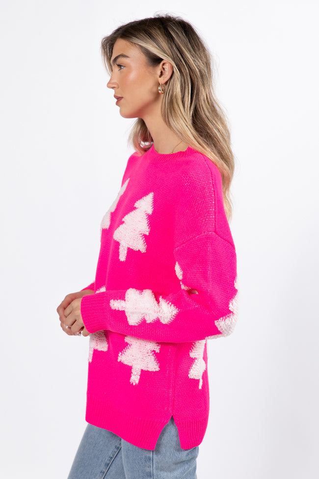 Under The Mistletoe Pink And Cream Christmas Tree Sweater FINAL SALE Official Site Cheap Online