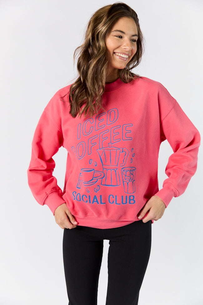 Iced Coffee Light Red Graphic Sweatshirt Cheap Sale Free Shipping