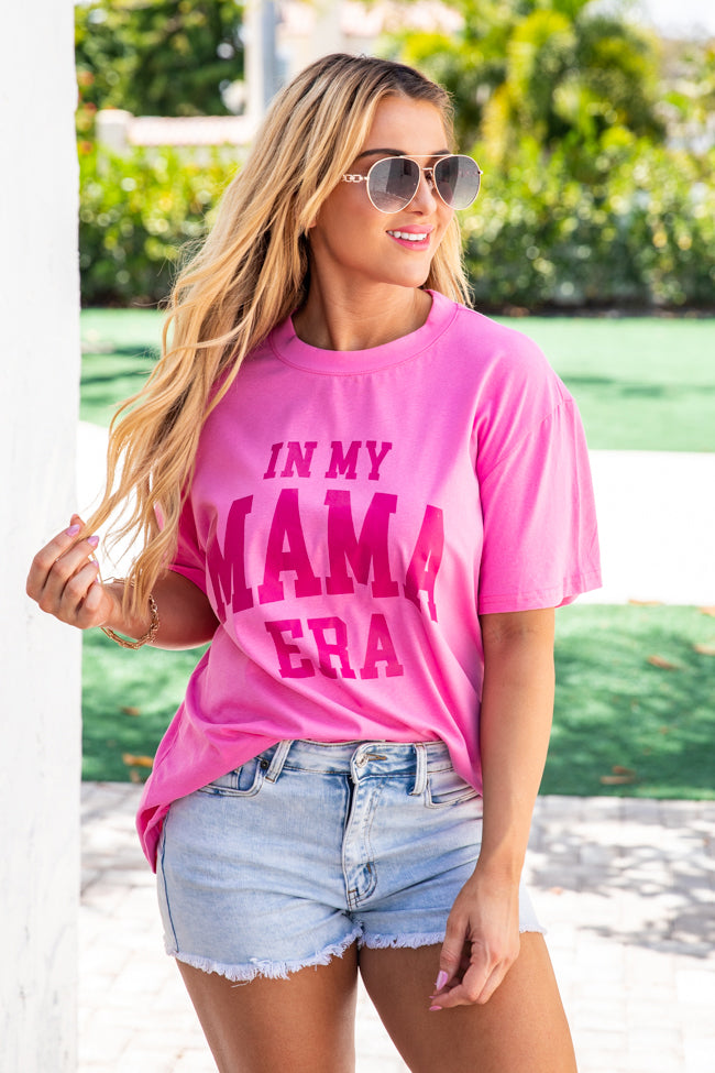 In My Mama Era Hot Pink Oversized Graphic Tee Buy Cheap Best