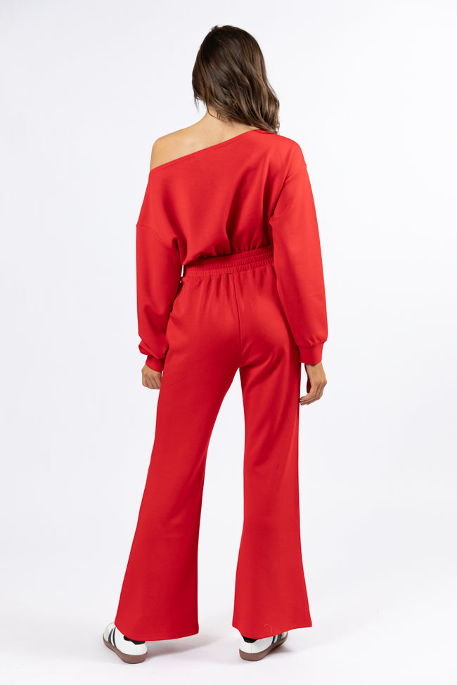 Wear It Out Red Boat Neck Jumpsuit SALE Cheapest Pice