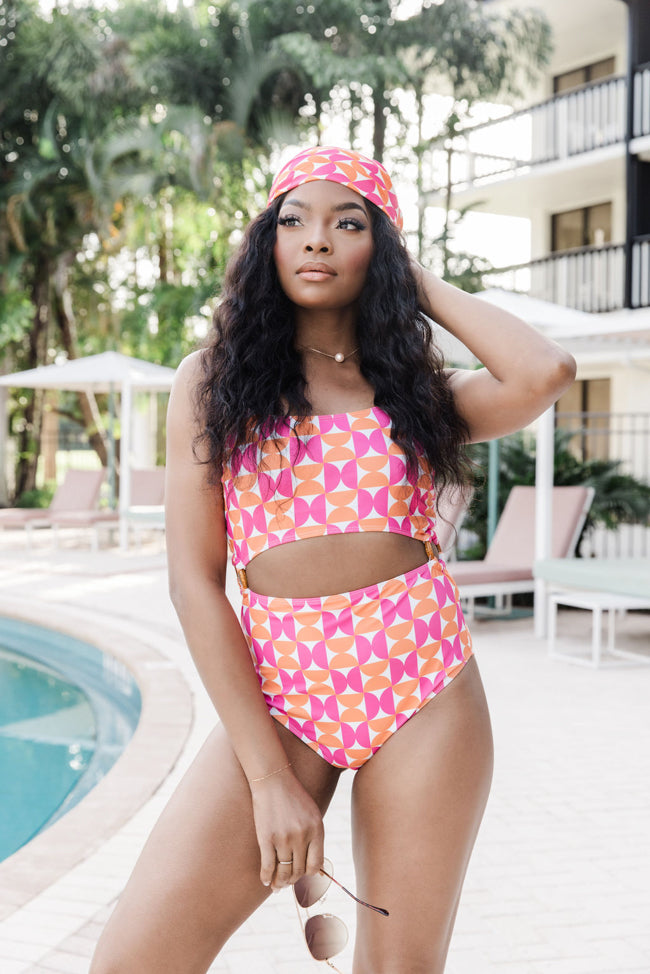 You Can't Swim With Us in Geometric Glam One Piece Swimsuit FINAL SALE