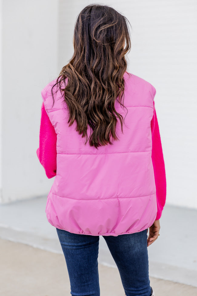 My Eyes On You Pink Oversized Puffer Vest FINAL SALE Shop Offer Cheap Online