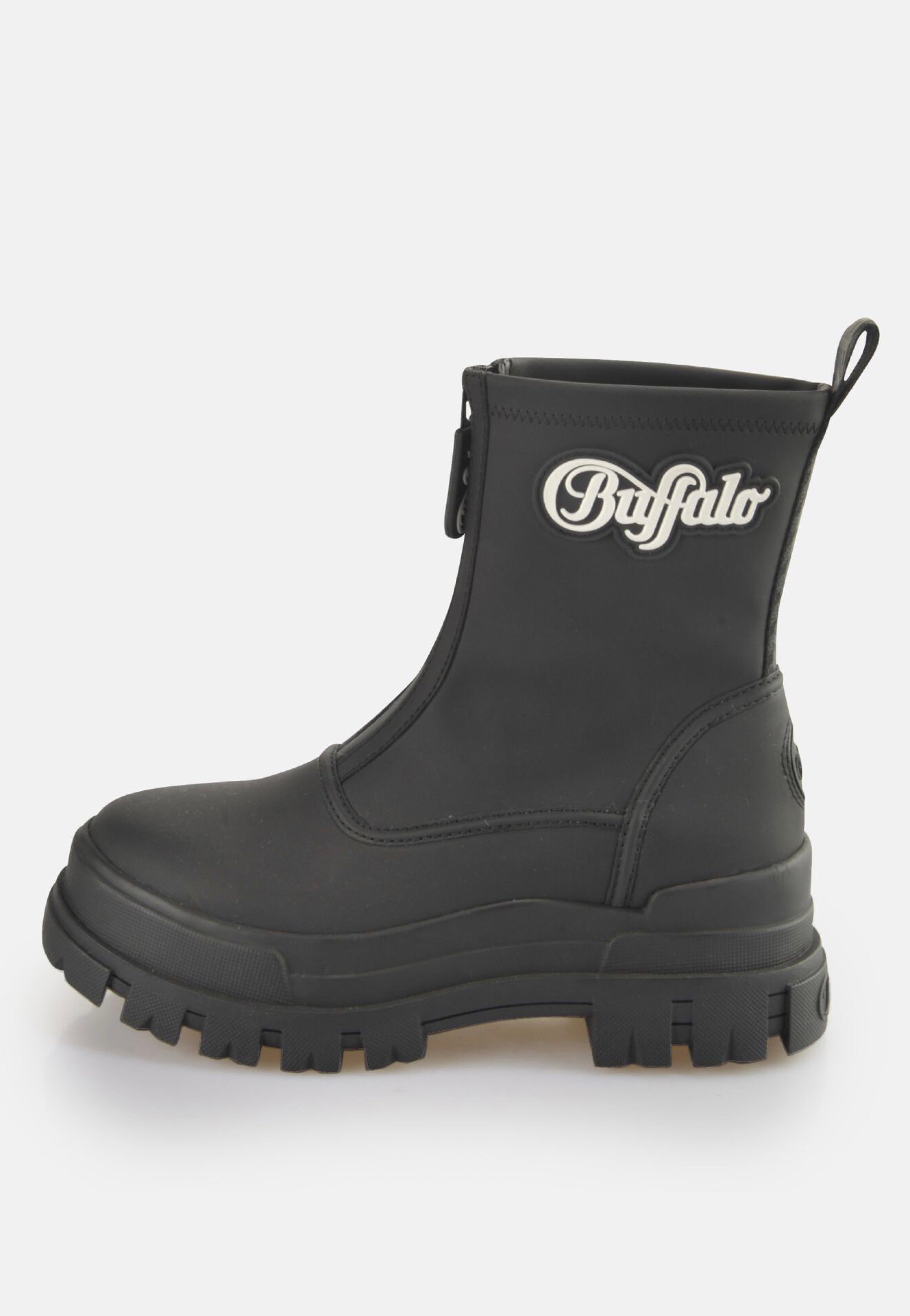 Buffalo - Aspha Rain Zip Vegan Rubber Nappa Black - Girl Shoes Geniue Stockist For Sale