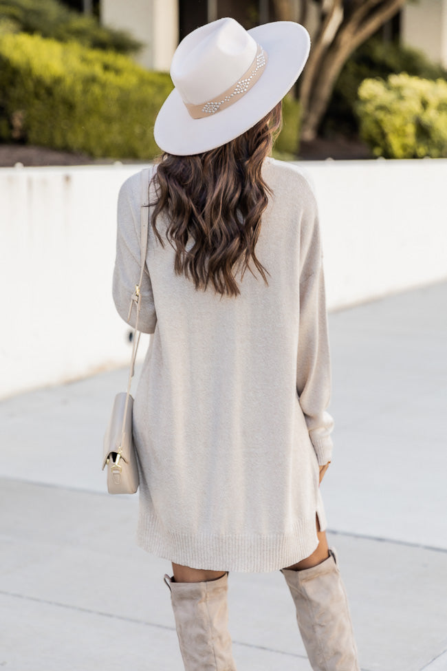 Changing Locations Beige Turtleneck Sweater Dress Buy Cheap Fake