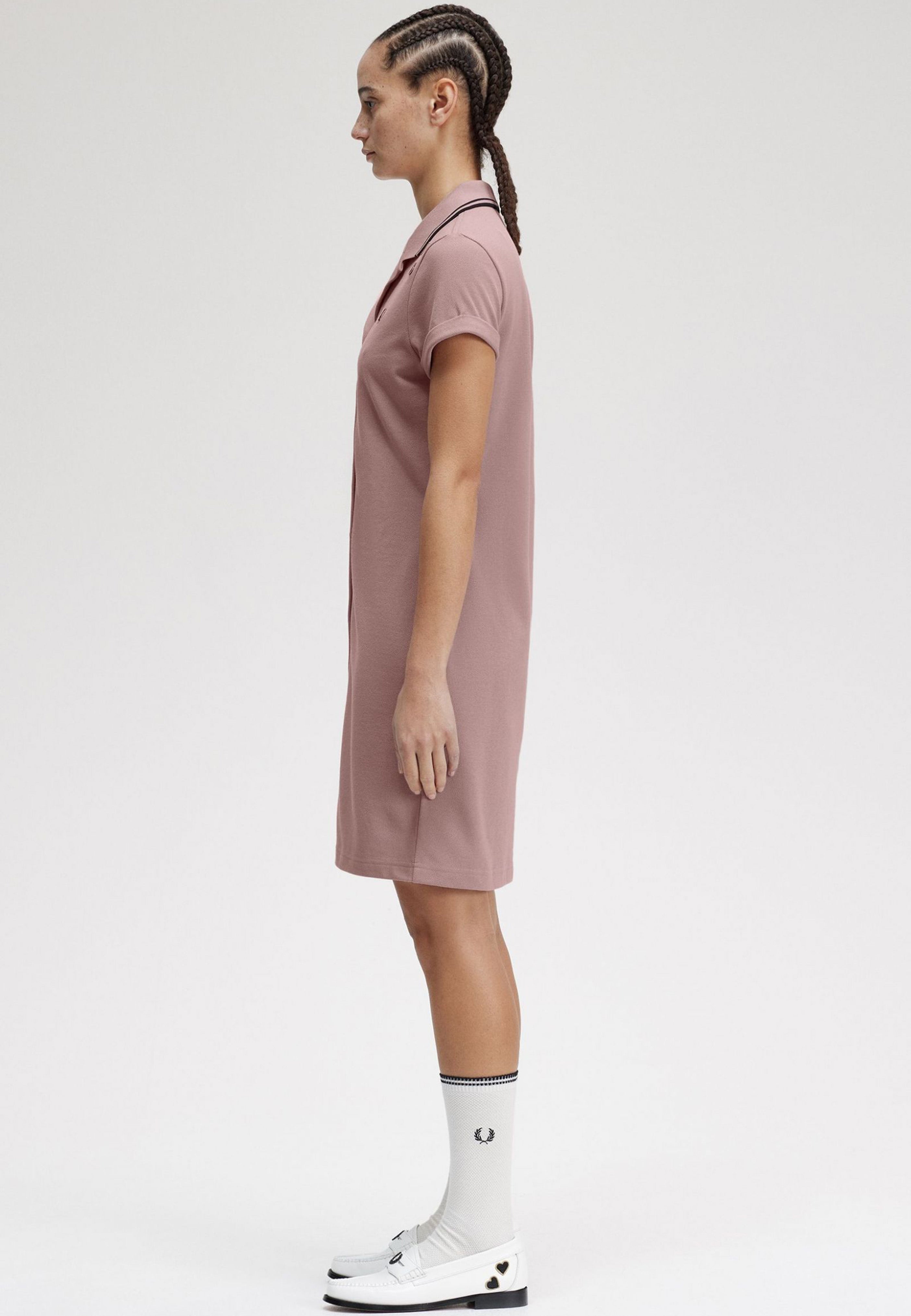 Fred Perry x Amy Winehouse - Button Thru Pique Shirt Dusty Rose Pink - Dress Pay With Paypal Cheap Pice