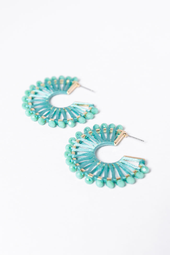 Green Thread Wrapped Hoop Earrings Outlet Big Discount