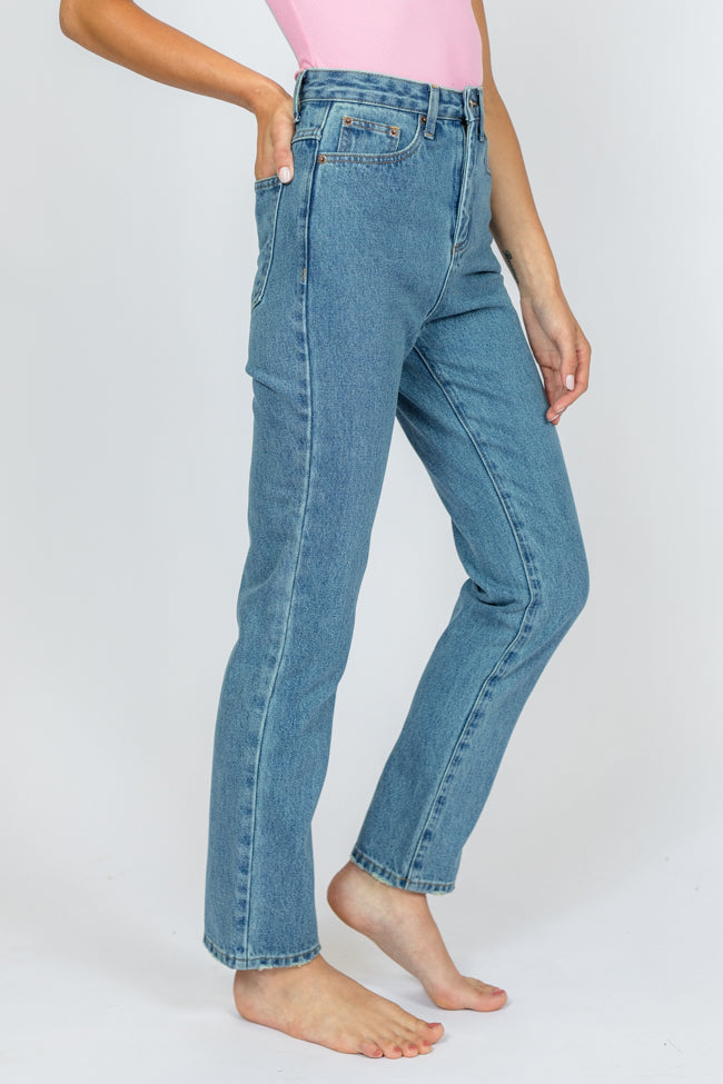 Megan Medium Wash Straight Leg Mom Jeans Buy Cheap Cheapest