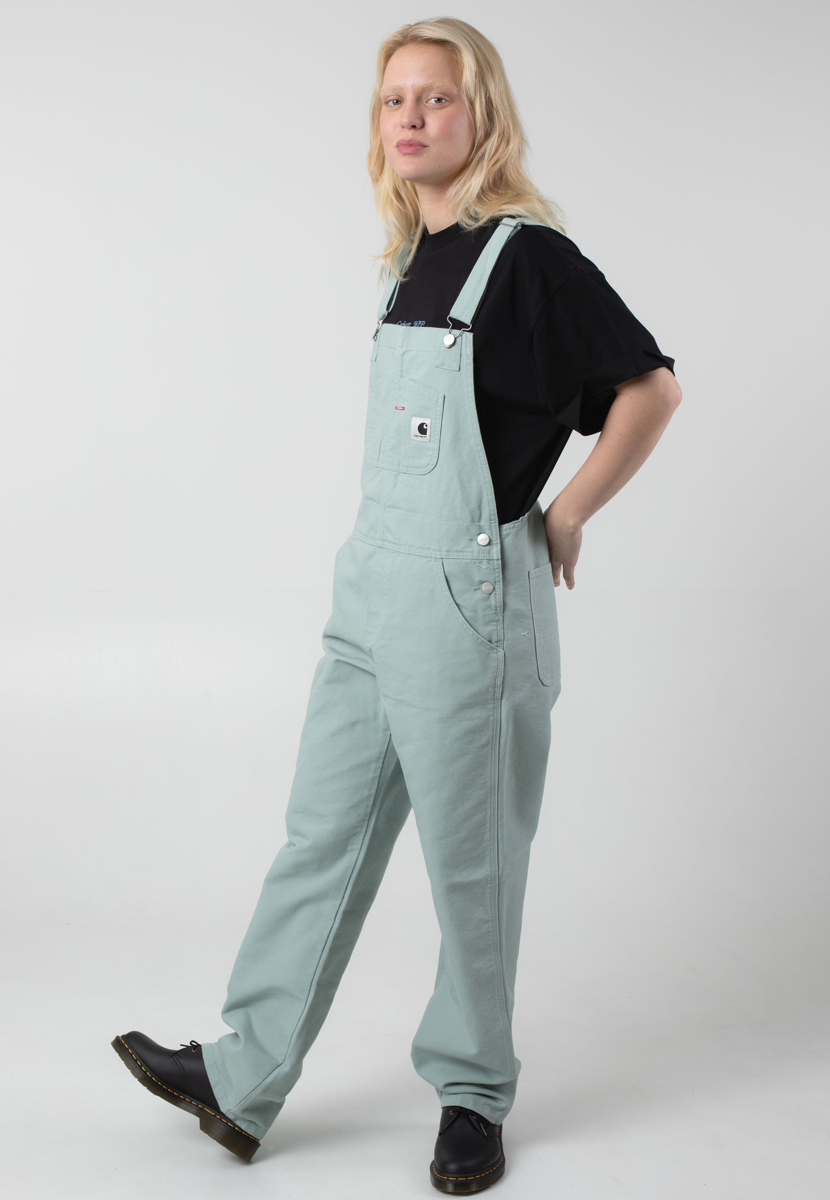 Carhartt WIP - W' Bib Straight Rinsed Frosted Green - Dungarees