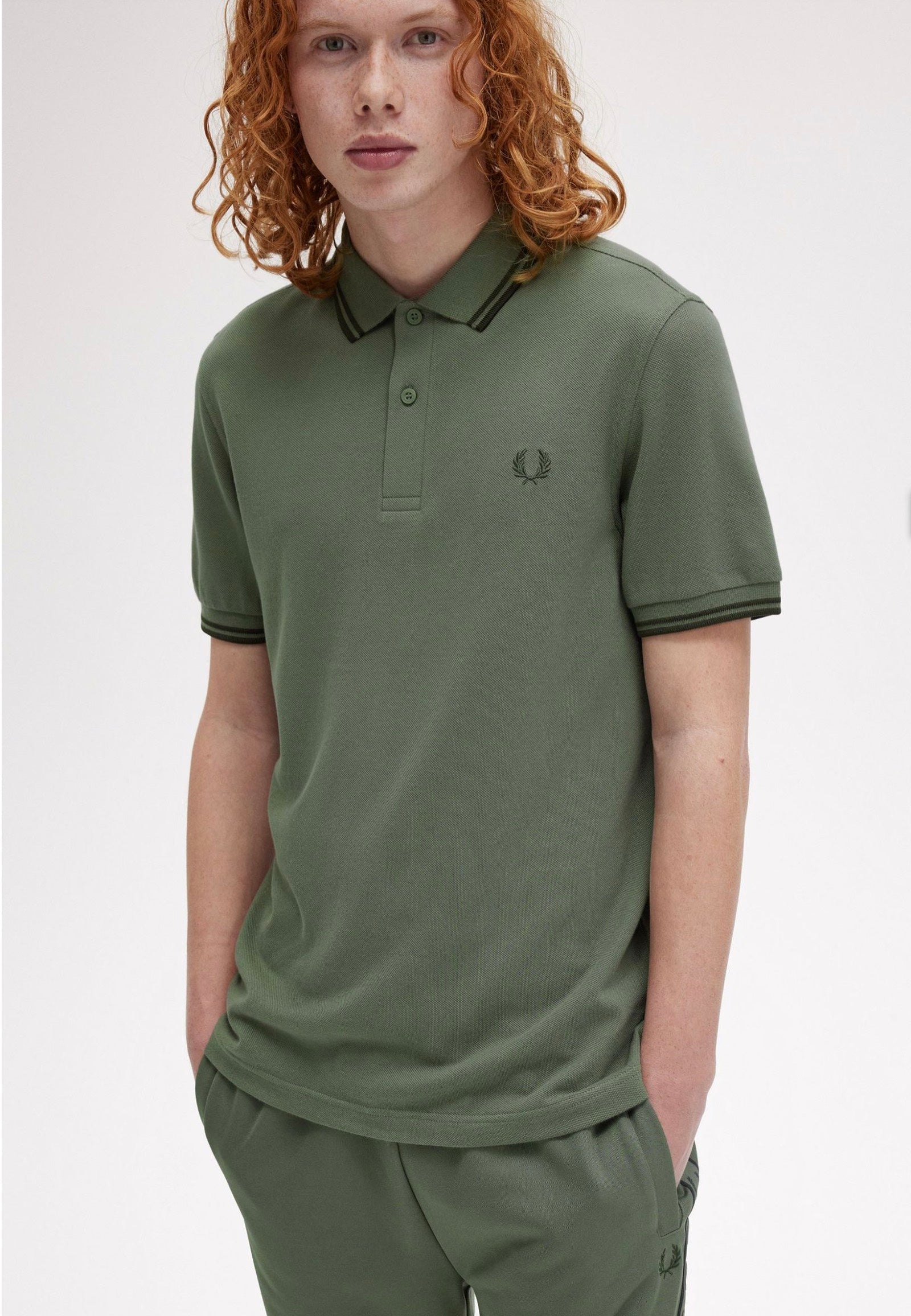 Fred Perry - Twin Tipped Laurel Wreath Green/Night Green/Night Green - Polo Cheap Pick A Best