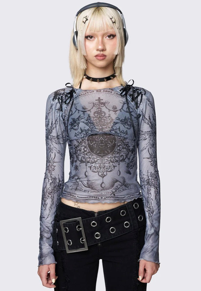 Minga London - Willa Grey Lace Up Mesh Black - Top Best Seller