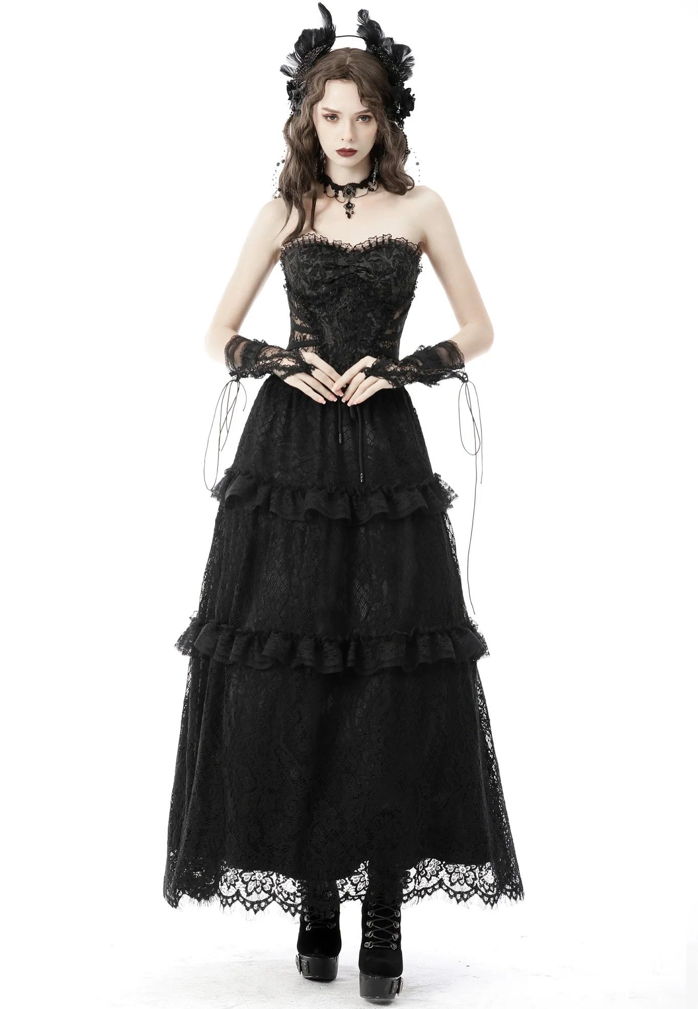 Dark In Love - Gothic Hollow Out Sexy Jacquard Black - Corset Cheap Visa Payment