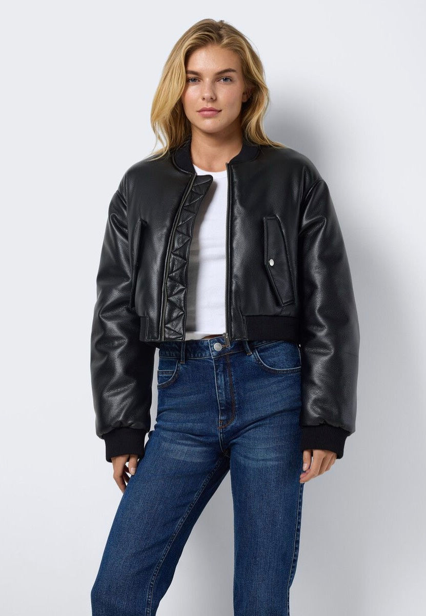 Noisy May - Eileen Pu Structured Black - Leather Jacket Discount Shop For