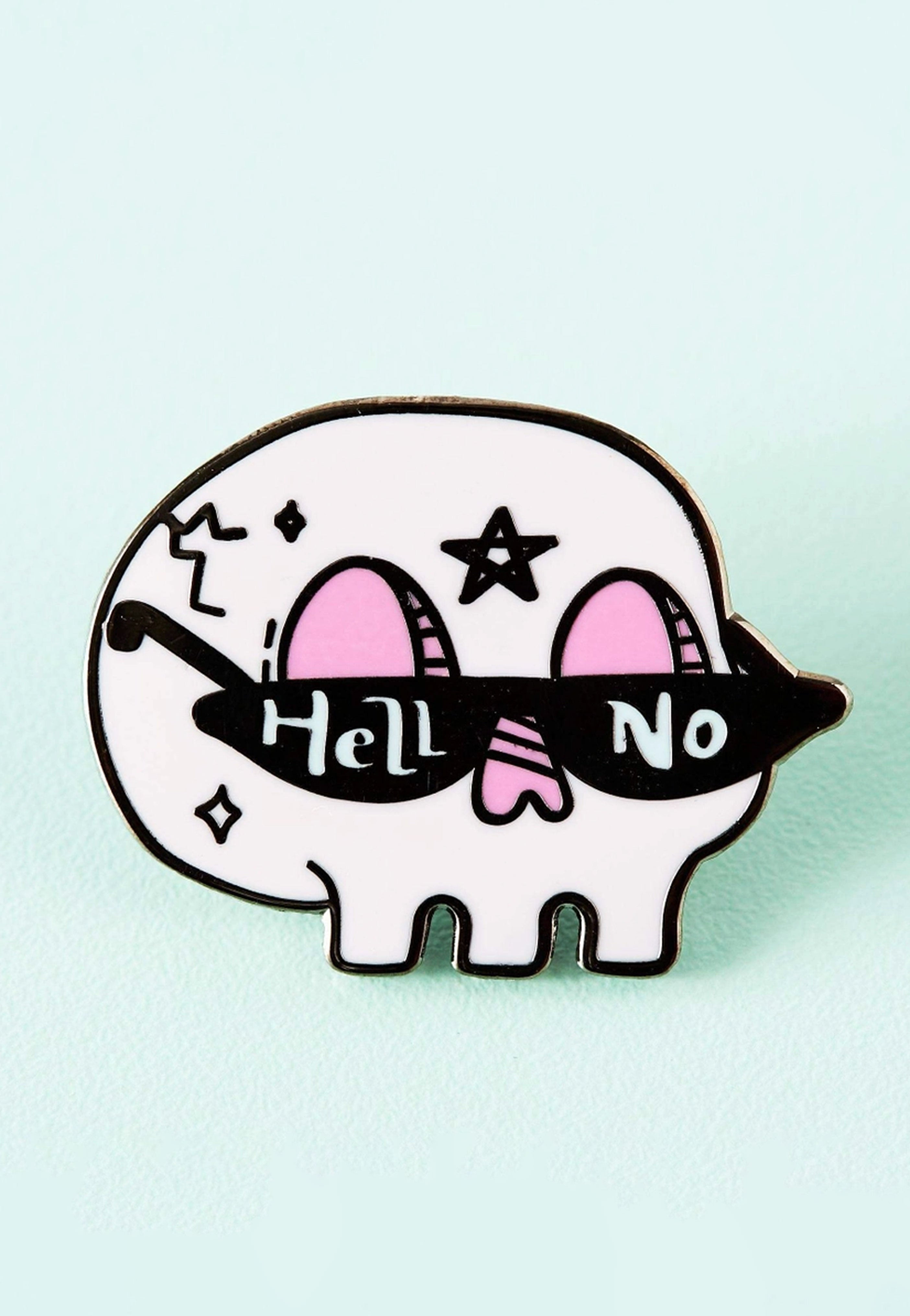 Punky Pins - Hell No Skull - Pin Free Shipping Browse