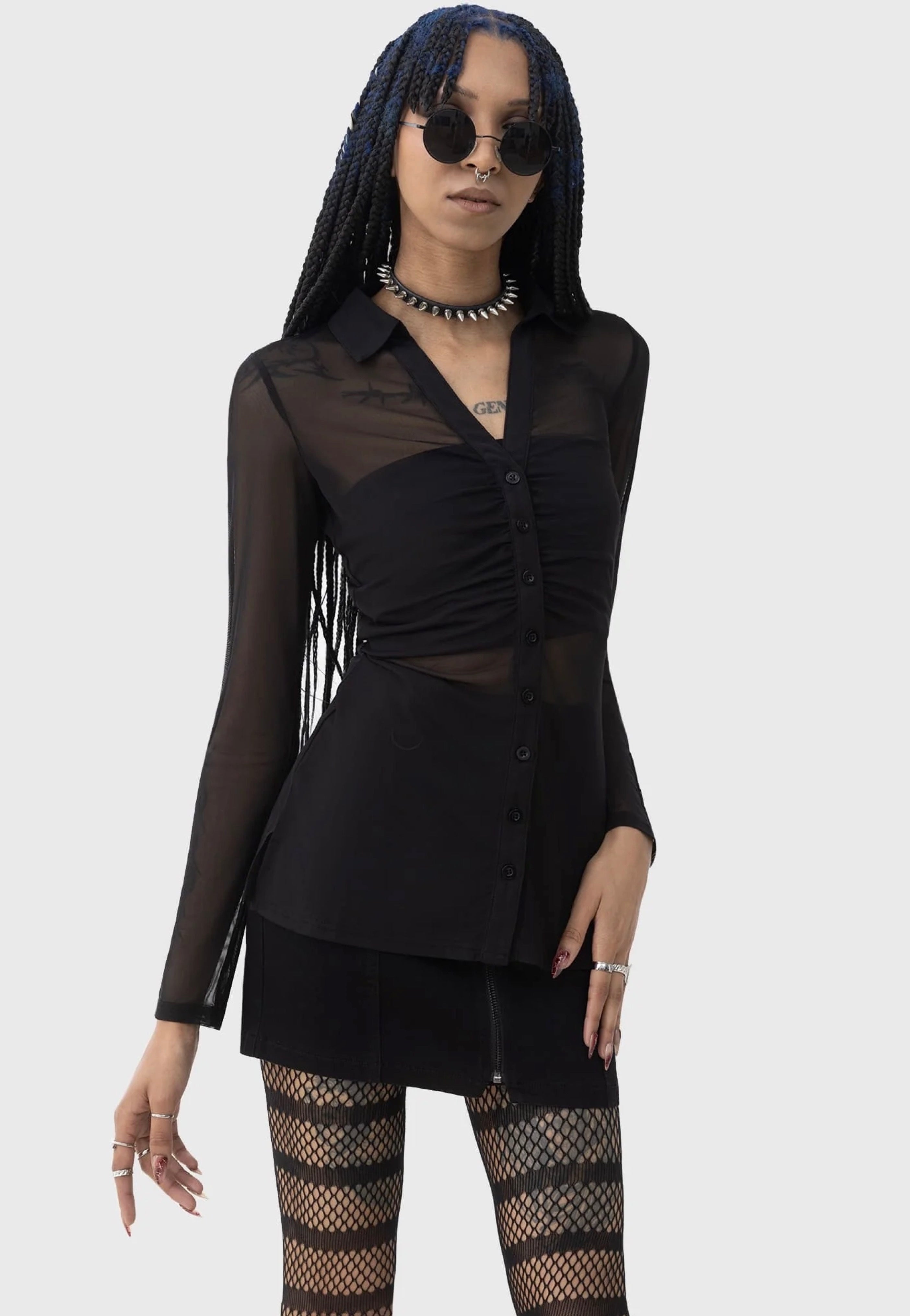 Killstar x Kihilist - After The After Mesh Black - Blouse Cheap Fashionable