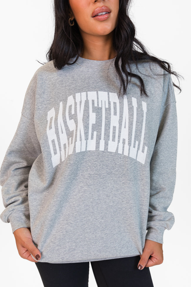 Basketball Block Light Grey Oversized Graphic Sweatshirt Outlet Visit