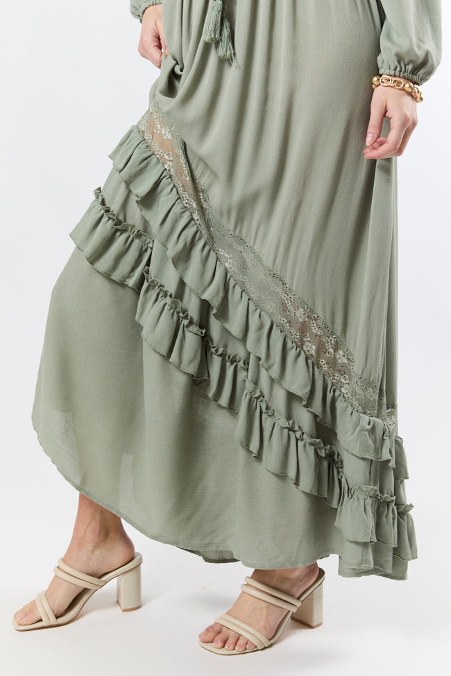 Lucky To Have You Sage Maxi Dress - Coming Soon Best Wholesale Online