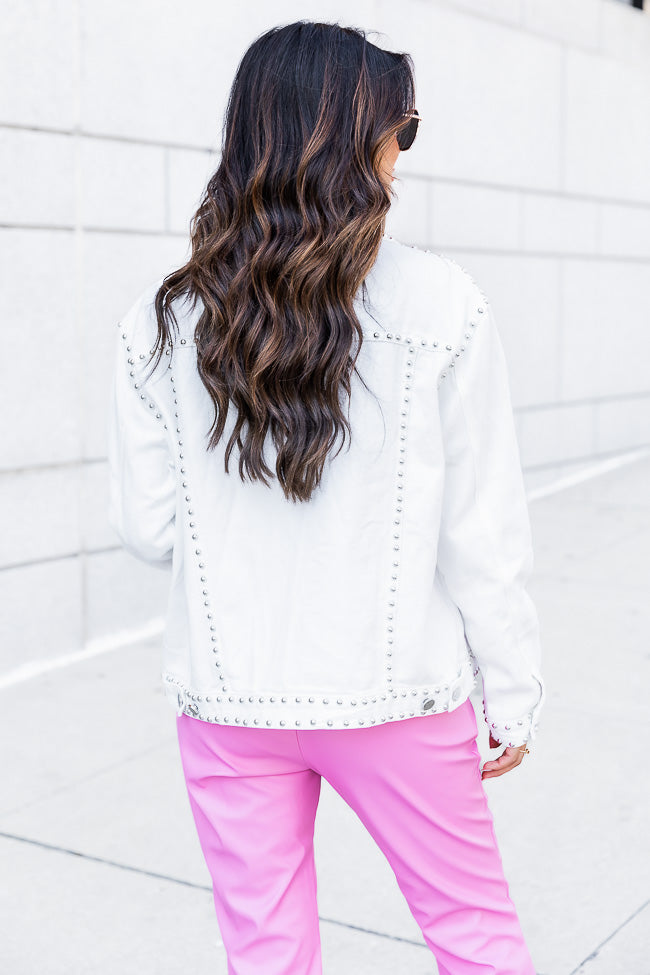 All I Think About White Studded Jacket FINAL SALE With Paypal Online