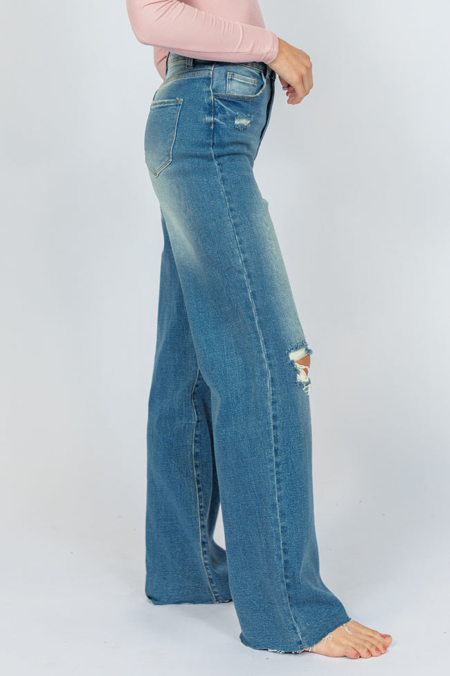 Kelsea Medium Wash Tall Wide Leg Jeans FINAL SALE Cheap Fashion Style