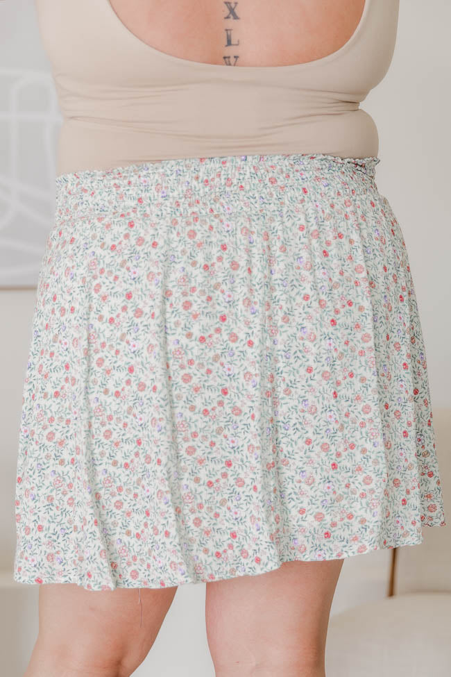 One More Time Ivory/Multi Floral Skirt FINAL SALE Clearance Cheap Online