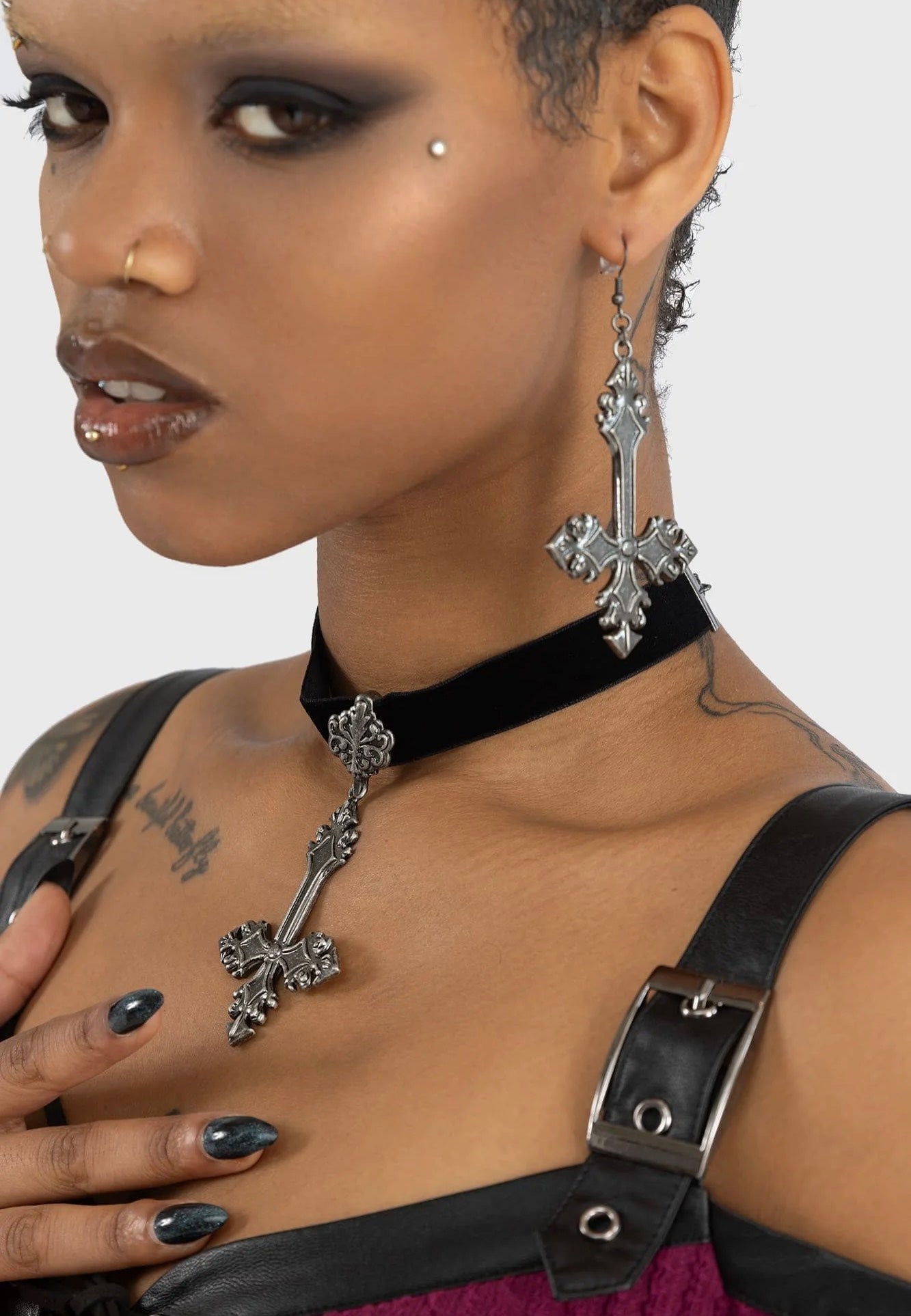 Killstar - Crossed Fates Silver - Earrings Online For Sale